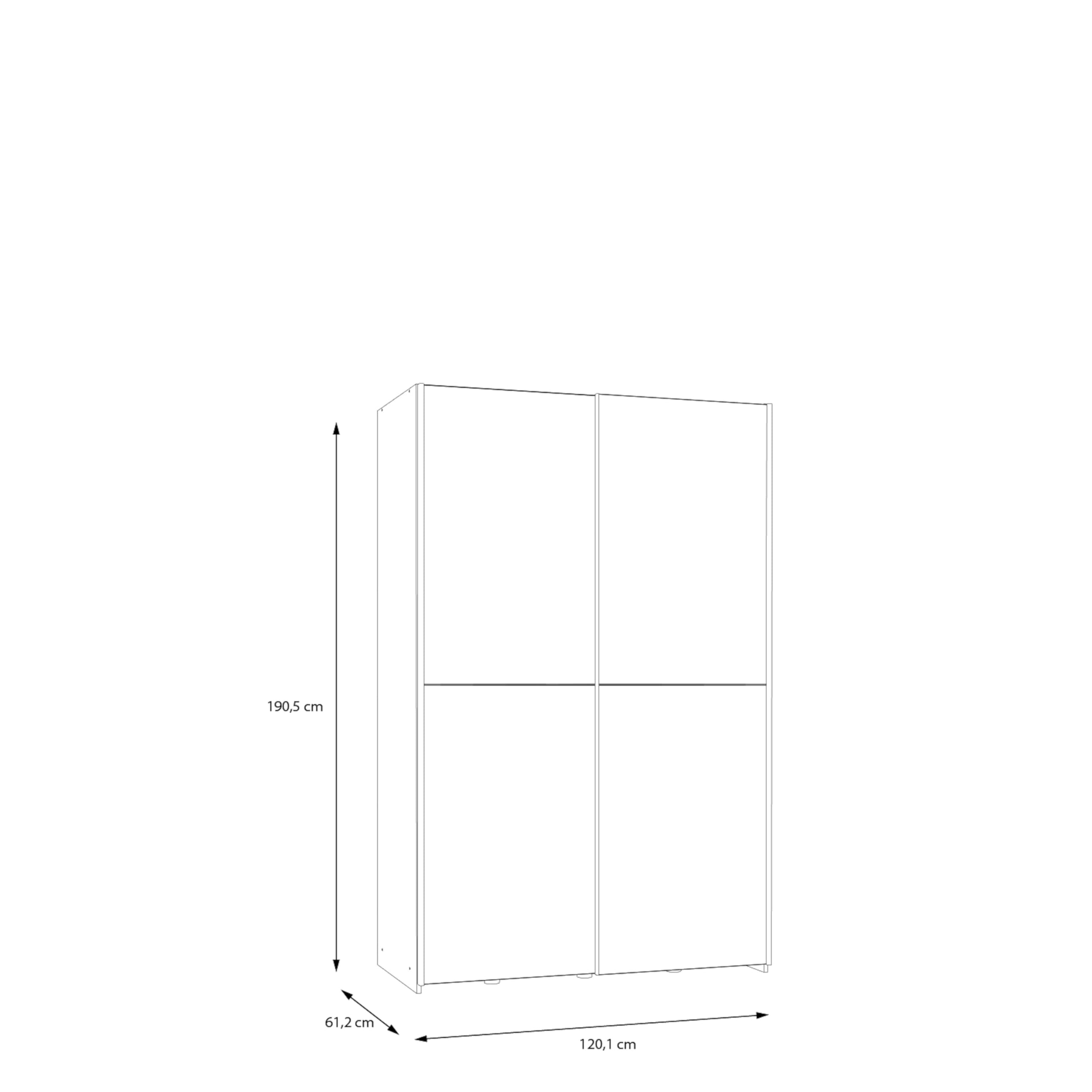 Armadio con ante scorrevoli in legno truciolare 120x191x61 cm AVANTI TRENDSTORE