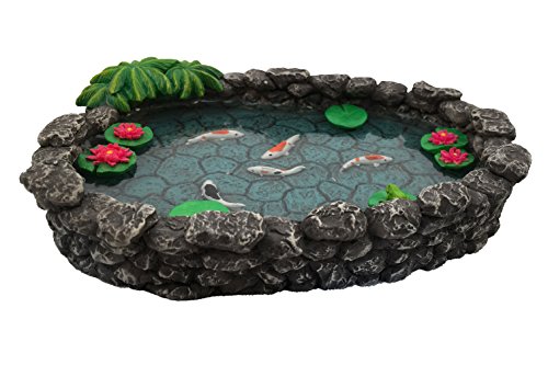 Glitzglam Koi Miniature Pond - Koi Pond For A Fairy Garden. A Miniature Pond For A Miniature Fairy Garden And Enchanted Garden Accessories #TOP2