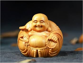 Amazon.co.jp: 布袋様 置物 仏像 木彫り ミニ 七福神 木製 布袋