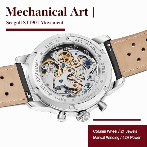 Image of TOPHILL Men Watches Automatic Mechanical Watches - Dive, GMT, Chronograph & Dress Styles | 316L Stainless Steel, Sapphire Crystal, Ceramic Bezel | 5ATM-300M Waterproof with Super Luminous | Classic Business & Sport Casual