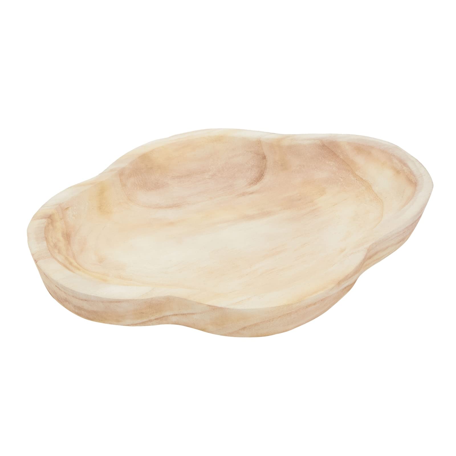 Okuna Outpost 16 In Handmade Wooden Dough Bowls for Decor, Paulownia Wood Cross Shaped Dough Bowl