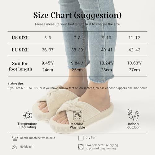 Image of Chantomoo Slippers for Women Memory Foam House Bedroom Corduroy Bow Crossbands Slipper Shoes Comfy Trendy Gift Slippers