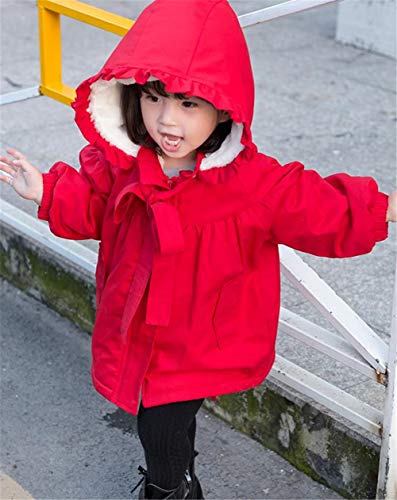 # elfinfolk 赤 フード付きダウンジャケット こびとジャンパー ジンニュウ] ベビー コート 裏起毛 モッズコート 女の子 防寒