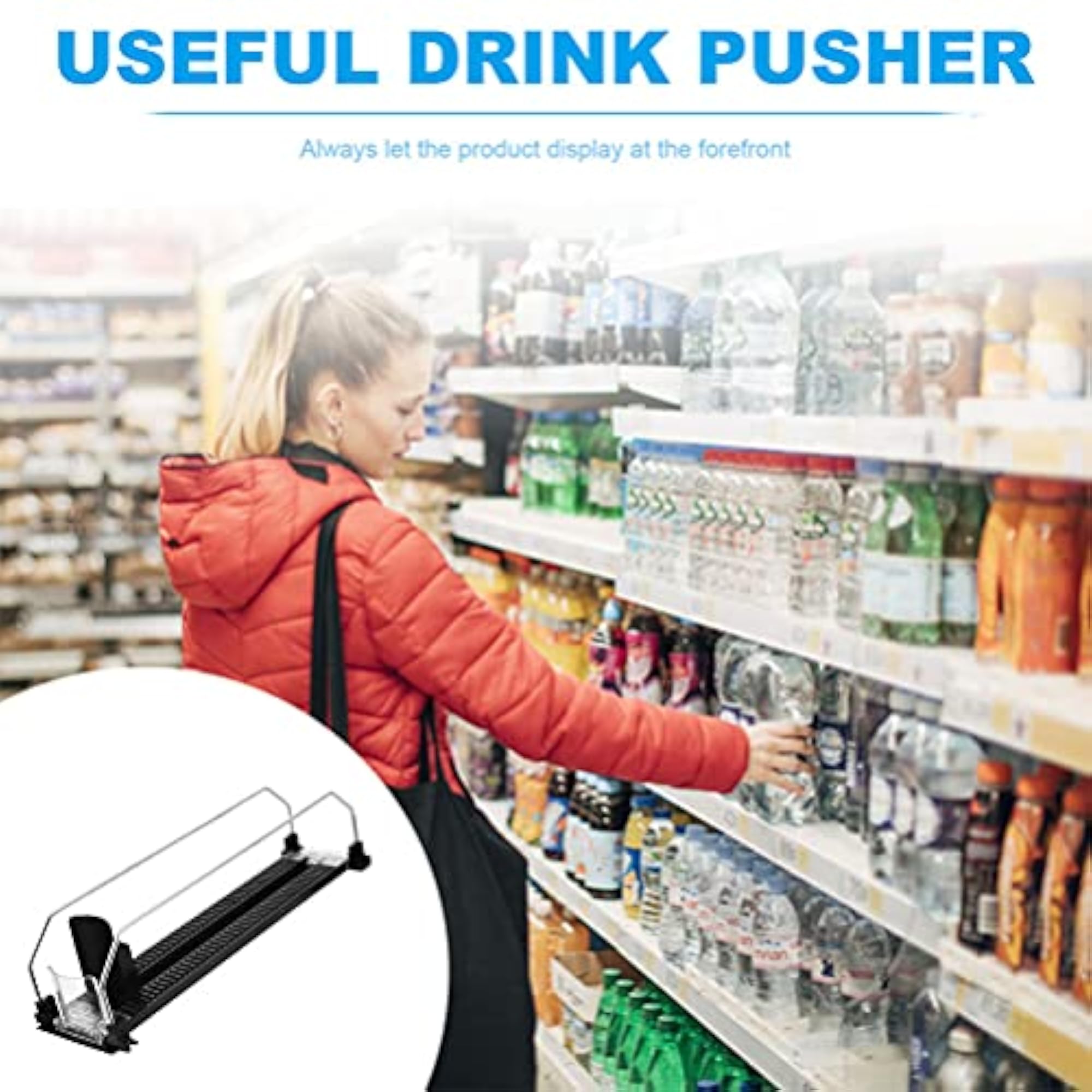 Pusher Tray Rack- Drink Puller Machine, Kitchen Storage Shelves