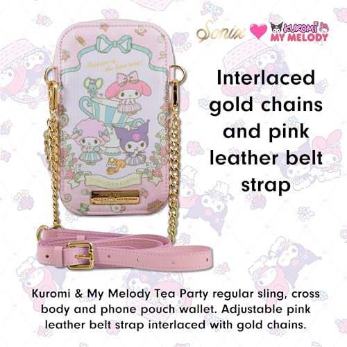 Sonix x Sanrio Phone Pouch - Universal Smartphone Travel Purse and Wallet, Crossbody and Shoulder Bag | Kuromi & My Melody Tea Party4