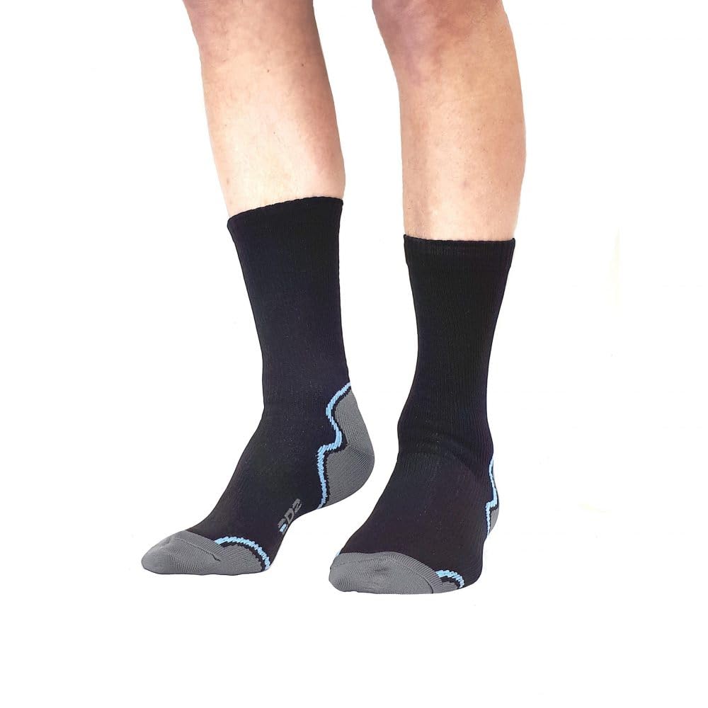 Edz Unisex Black Waterproof Socks With Merino Lining - Standard Length (Uk9-10)