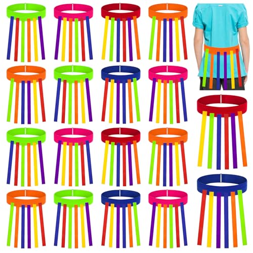 20 cinturones de juego de cola elásticos para actividades al aire libre