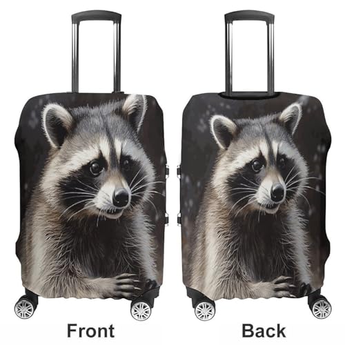 Travel Wheeled Suitcase Sleeve Dustproof Anti-scratch Raccoon Luggage Case Protective Cover For 19-32 Inch Luggage3
