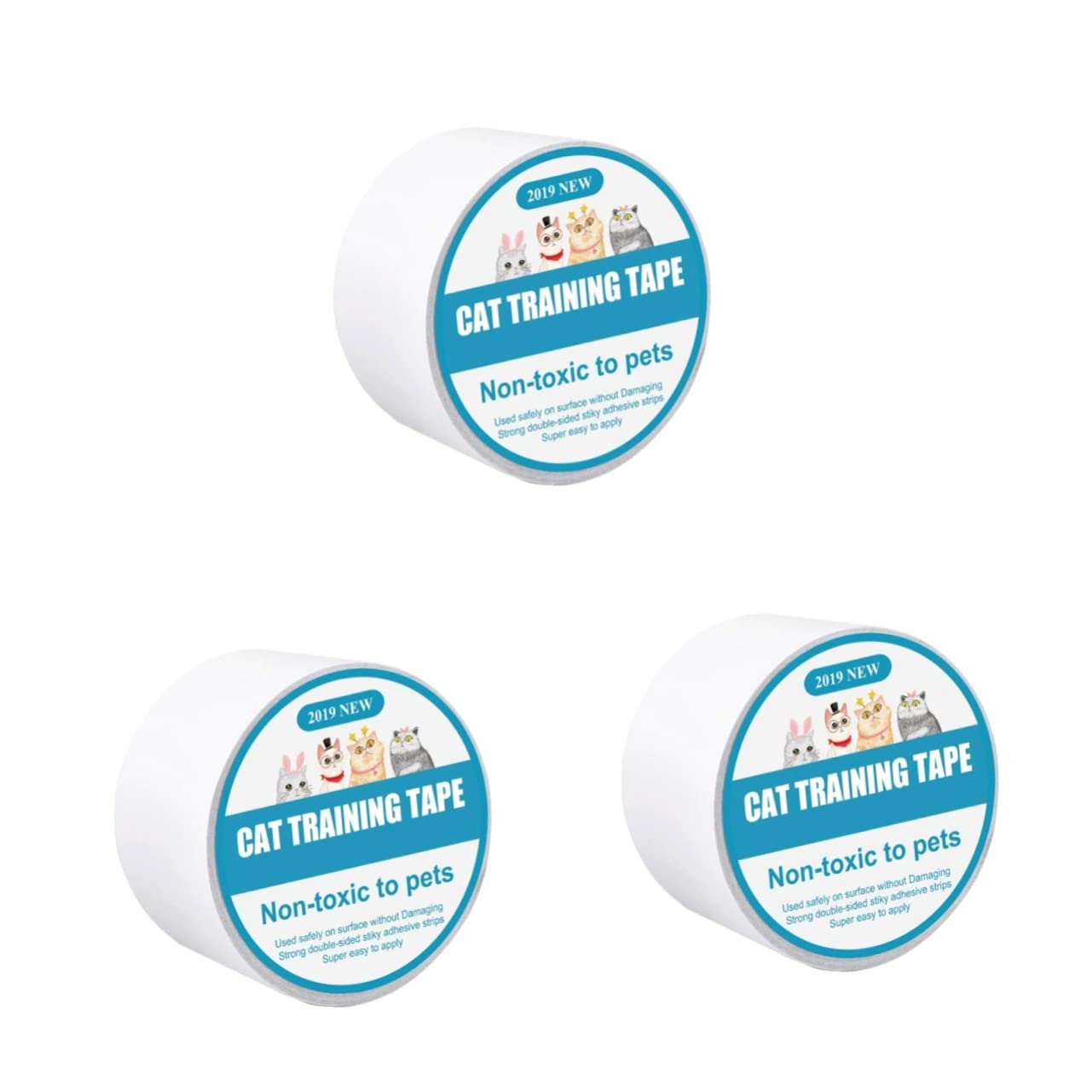 FRCOLOR 3 unidades de cinta rascador para gatos para muebles, transparente, protección contra arañazos, para muebles, gatos, alfombras, para mascotas, cinta adhesiva, protección de muebles, protección