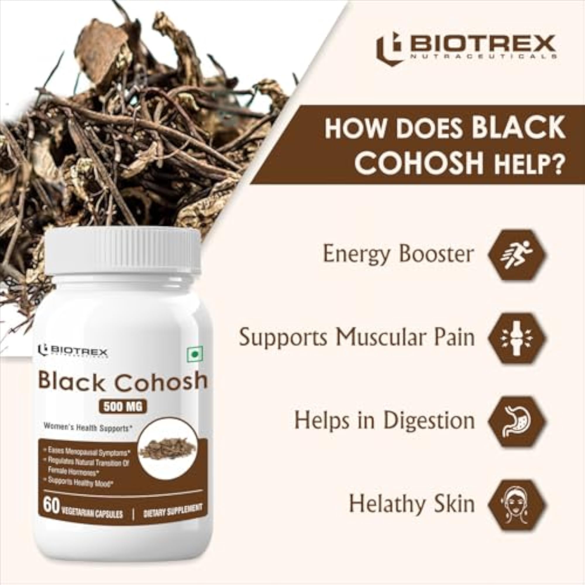 Cohosh 500mg Veg Capsule, 60 Count