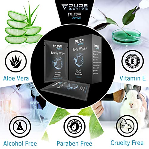 Image of Shower Body Wipes, 60 Individually Wrapped Personal Hygiene Body Wipes for Women and Men, Keep Clean After Gym Travel Camping Outdoors Sports