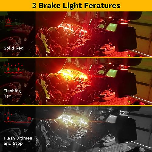 Image of 8PCS Underglow RGB LED Strip Light Kit DC 12V with 2 Red Blinking Brake Light Styles for Motorcycles Trikes Golf Carts ATVs UTVs - M8r