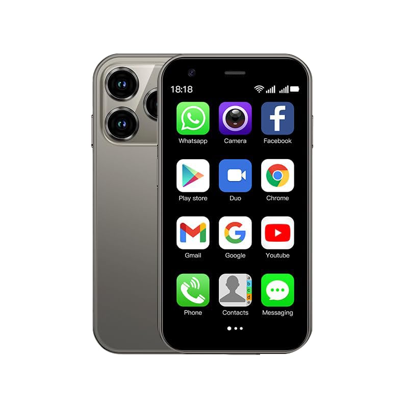 CatCalls Mini Smartphone Unlocked 4G Mobile Phone, 3.0 inches,32GB【Expandable up to 128GB】,Dual SIM Dual Camera, Android 10.0,Support WiFi Bluetooth Backup Phone (XS15-Grey)