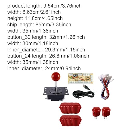 Guohetuk Kit de joystick d'arcade à monter soi-même, panneau d'encodeur, boutons encliquetables, poignée avec matériel PP adapté pour les jeux sur PC, ventilateurs d'émulateur MAME contrôleurs – vue 6