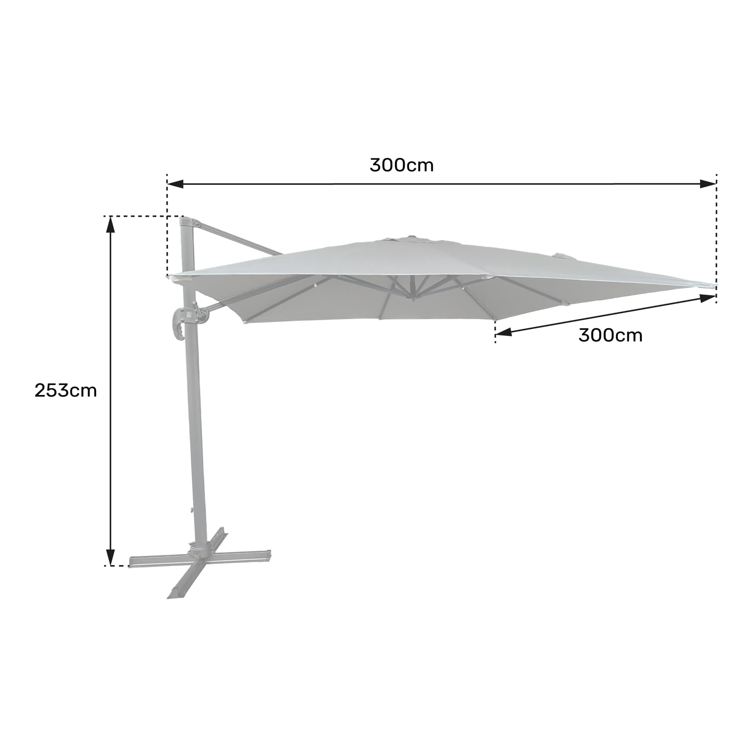 Happy Garden Wolnostojący parasol przeciwsłoneczny MOLOKAI kwadratowy 3 x 3 m + pokrowiec