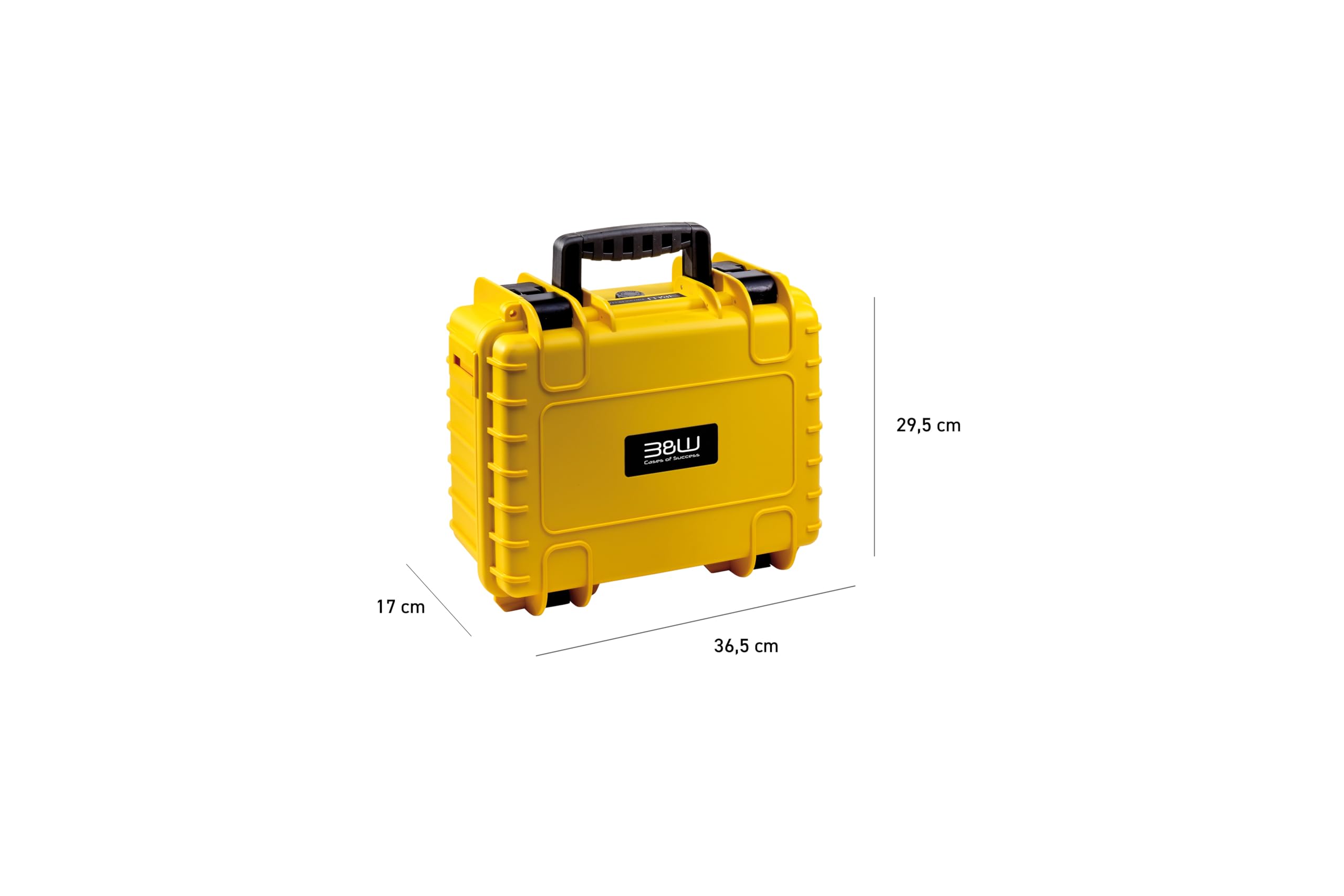 B&W Outdoor Transportkoffer, type 5000, geel, met variabele vakindeling, waterdicht conform IP67-certificering, stofdicht, onbreekbaar en onverwoestbaar