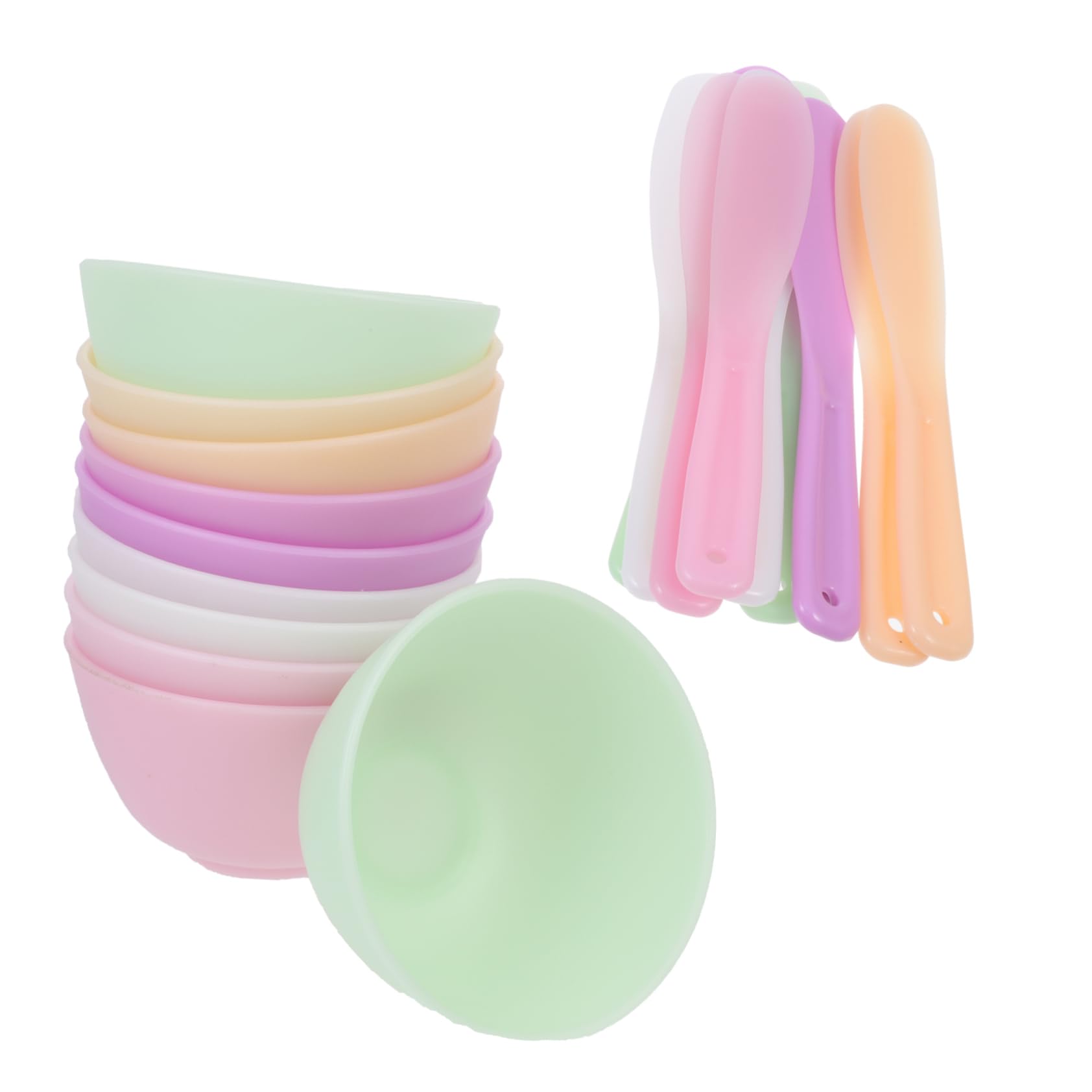 PLAFOPE 20pcs Silicone Mask Mixing Bowl Diy Stirring Bowl Salon Mask Beauty Supply Facial Random Color