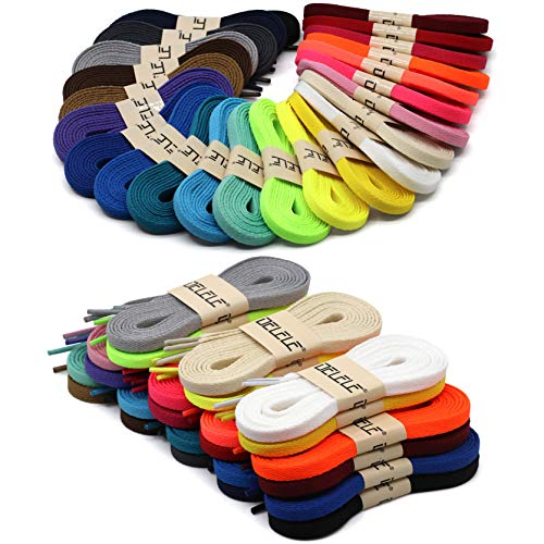 Delele 2 Pair 23.62"Flat Shoe Laces 5/16" Wide Shoelaces For Athletic Running Sneakers Shoes Boot Strings White #TOP4