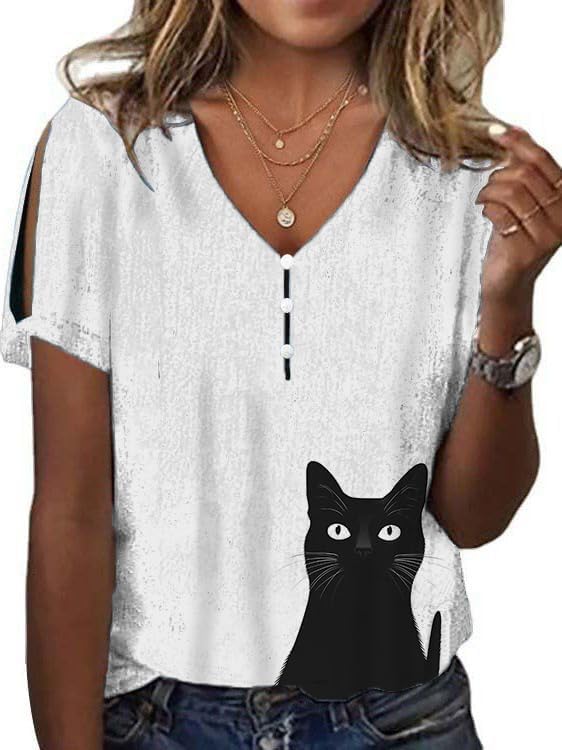 Boho Women Tops Floral Printed Blouses Casual Flowy Cold Shoulder Pleated Shirt Loose V Neck Ladies Tunic Tops