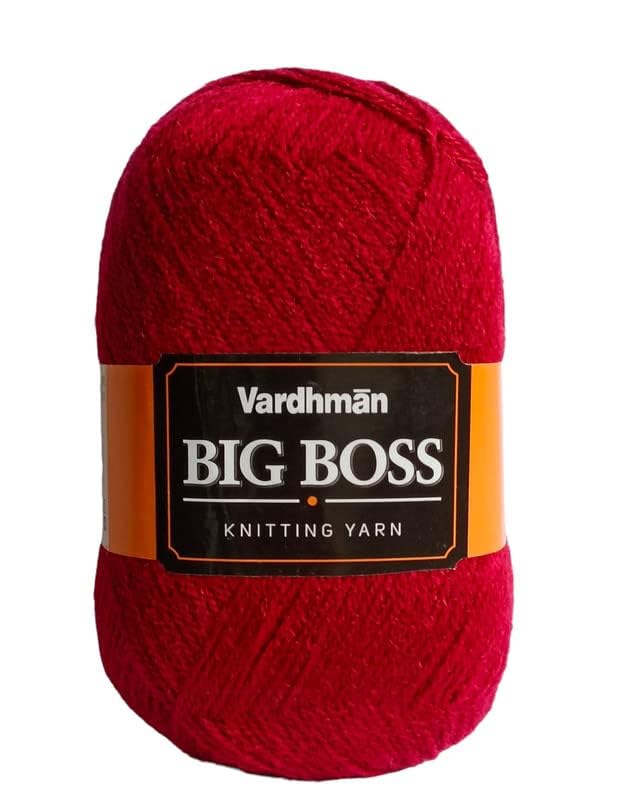 Image of NTGS Vardhman Big boss Wool Hand Knitting Soft Fingering Hank Yarn (1 Ball 200 gram Each) (Mehroon Shade no-46, 600 Gram)