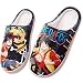 VICTORDOMO Pantoufles en Mousse à mémoire de Forme pour Hommes Cosplay Anime Japonais pour One Piece Monkey D. Luffy Peluche Chaussons Maison Chaussures Intérieur/Extérieur Antidérapante,Noir,37/38EU