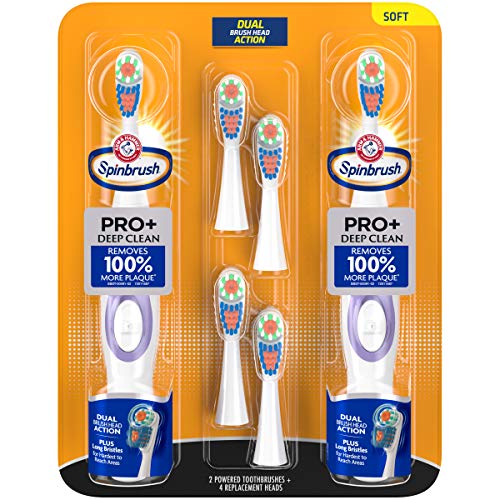ARM & HAMMER Spinbrush PRO+ Deep Clean Powered Toothbrush Value Pack