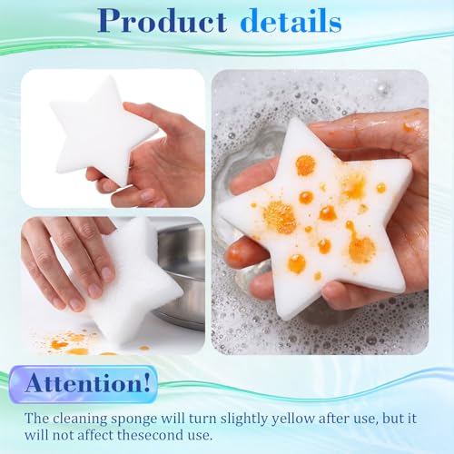 Image of Boao 16 Pieces Oil Absorbing Sponge for Hot Tub Swimming Pool and Spa (Star,White)