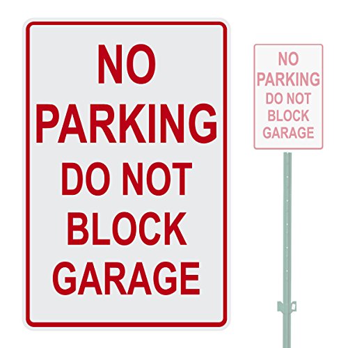 Panneau no parking do not block garage en aluminium résistant 25x38 cm pour accès privé