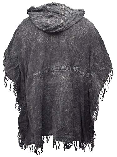 Gheri Mens Cotton Lightweight Kangaroo Pocket Hooded Festival Poncho2