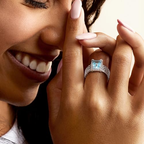 Ross-Simons 3.00 Carat Sky Blue Topaz Ring With White Topaz in Sterling Silver2