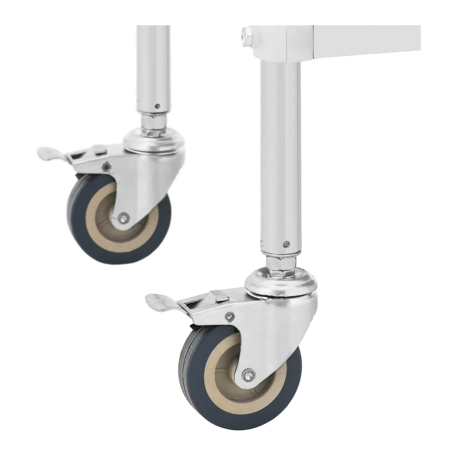 Steinberg Systems SBS-LF-135 Laborwagen Edelstahl 2 Ablagen je 65 x 43 cm 2 Schubladen 20 kg Aufbewahrungswagen