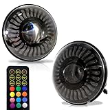 Genssi 7 Inch LED Projector Color Changing Halo Chasing Lamps with Remote Control Compatible for Jeep Wrangler