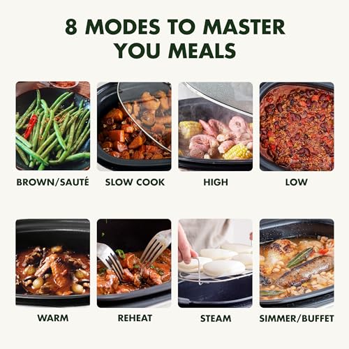 GreenPan-Elite-8-in-1-Programmable-6QT-Electric-Slow-Cooker-Dishwasher-Safe-Lid-Removable-Crock-PFAS-Free-Healthy-Ceramic-Nonstick-Multi-Cooker-SearSauteBrownSteam-BasketRoast-Sky-Blue