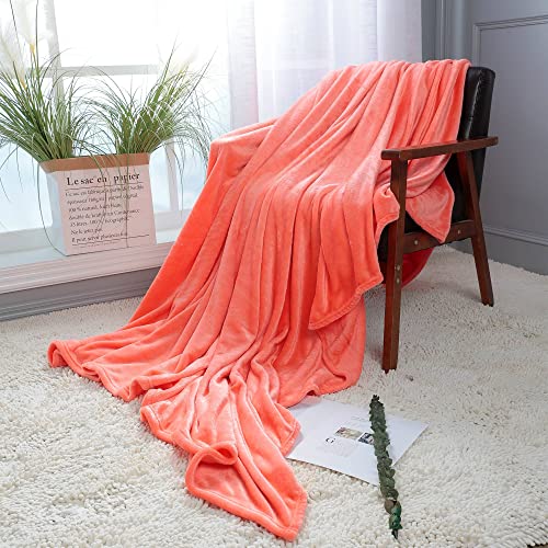 Image of NANPIPER Fleece Blankets, Super Soft Flannel Queen Size Blanket for Bed, Luxury Cozy Microfiber Plush Fuzzy Blanket,Living Coral