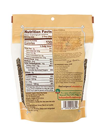 Bob's Red Mill Organic Chia Seeds 12 Ounce Pack of 2