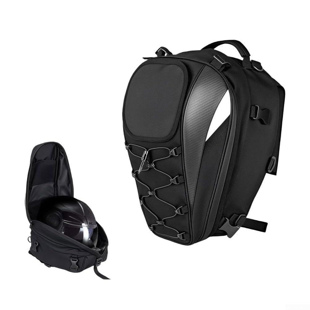 Riflettente Moto Tail Bag Nero Impermeabile | Dimensioni 43,2 x 29 x 20,1 cm, peso leggero 500 g, si adatta alla maggior parte delle biciclette, spostamenti quotidiani
