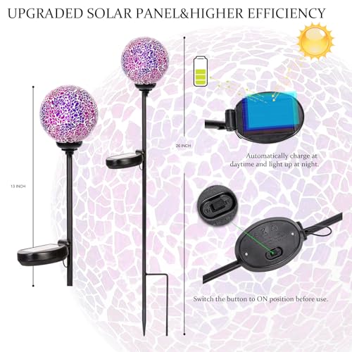 VCUTEKA-Solar-Garden-Lights-Mosaic-Solar-Lights-Outdoor-Decor-Pathway-Light-Waterpoof-LED-Stake-Light-for-Landscape-Lawn-Patio-Yard-Decoration-1-Pack VCUTEKA Solar Garden Lights Mosaic Solar Lights Outdoor Decor Pathway Light Waterpoof LED Stake Light for Landscape Lawn Patio Yard Decoration 1 Pack
