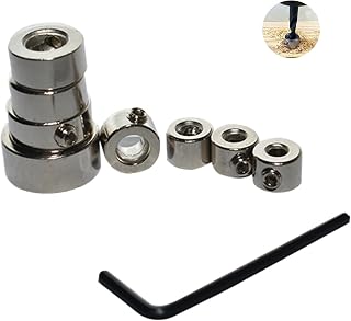 8 PCS Step Drill Bit Depth Stop Collar Ring Positioner Locator, Woodworking Positioning Depth Limiter 3 4 5 6 8 10 12 16mm with Hexagon Wrench Spacing Ring Set for Consistent Drilling (Silver)