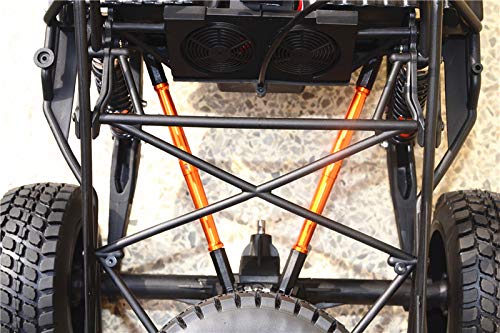 GPM LOSI-1/10 Baja Rey Desert Truck LOS03008 Aluminum Adjustable Rear Upper Chassis Link TIE RODS-10PC Set (Orange)