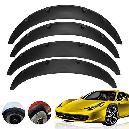 SANON Universal Car Wheel Mudguards Set, 4Pcs Wheel Fender Wheel Trims Eyebrow Widen Thicken Splash Guard Arch Protectors for Car - Image 5