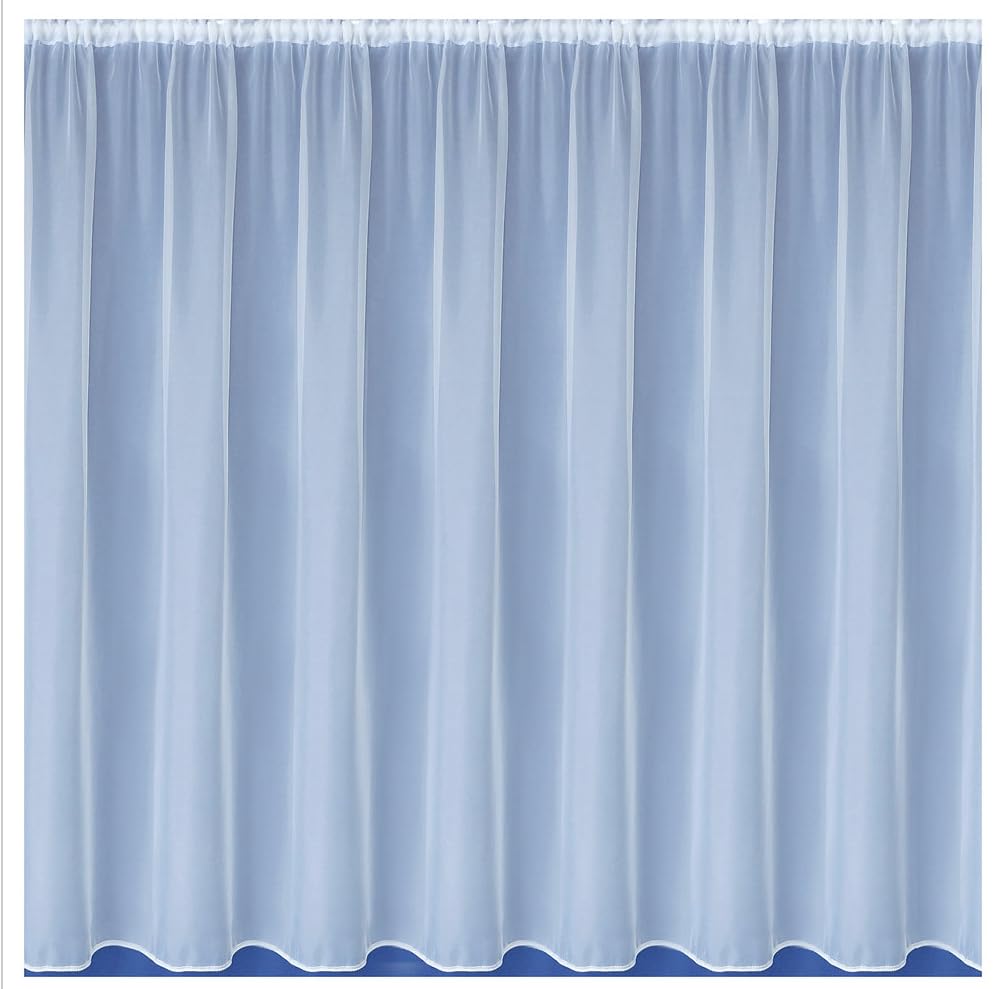 Nancy's Linens Plain Lead Weighted Voile Net Curtain in White ~ Sold By The Metre Drop: 60" (153cm)