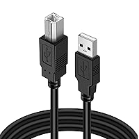 Vista 6 de TNP - Cable MIDI de audio USB A a USB B, 9.8 ft, negro, macho a macho, transferencia de datos de alta velocidad, compatible con teclados MIDI
