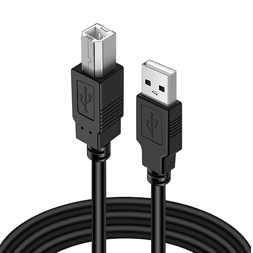 Miniatura 6 de TNP - Cable MIDI de audio USB A a USB B, 9.8 ft, negro, macho a macho, transferencia de datos de alta velocidad, compatible con teclados MIDI,