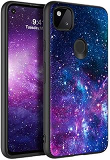 BENTOBEN Google Pixel 4A Case, Pixel 4A Case Nebula, Slim Glow in the Dark Hybrid Hard PC Soft Rubber Bumper Protective Cases Cover Purple Nebula Galaxy Pattern Phone Cases for Google Pixel 4A, Nebula