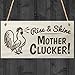 Price comparison product image Red Ocean Rise & Shine Mother Clucker Funny Cockerel Rooster Wooden Hanging Plaque Sign Chicken Cock Hen Coop Egg Garden Gift