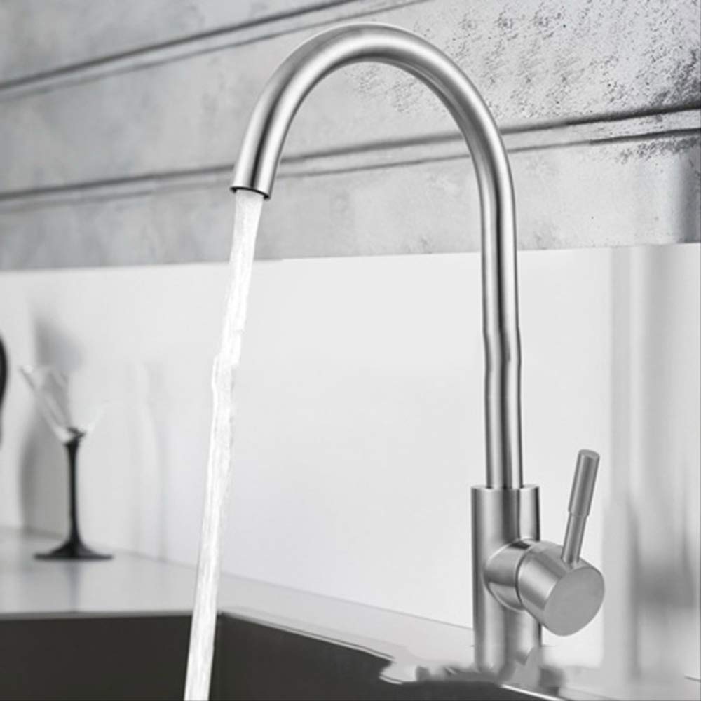 Stainless Steel Wash Basin Cold and Hot Water Mixing Faucet Kitchen Dish A