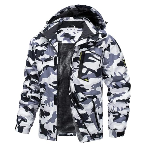 Veste de ski homme camouflage gris clair L imperméable