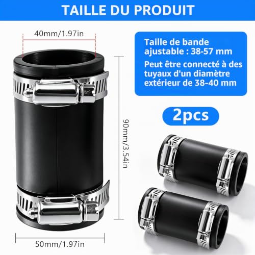 YOUNGSAY 2 Pcs Manchon en Caoutchouc Flexible, Ø 40mm Manchon Flexible – vue 2