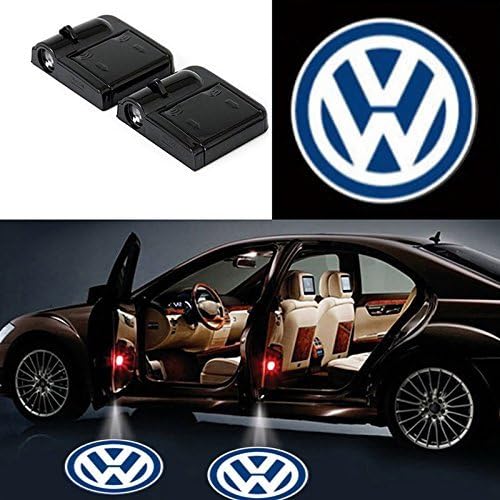 2Pcs Wireless Universal Car Projection LED Projector Door Shadow Light Welcome Light Laser Emblem Logo Lamps Kit No…