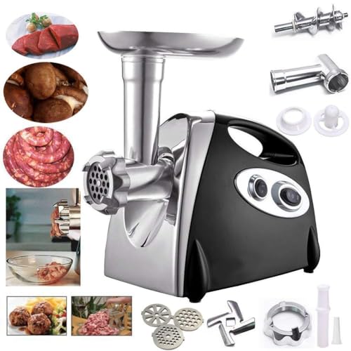 LUKVCIY Meat Grinder Electric, Mince Meat Machine 2800w, Meat Mincer and Sausage Maker Kit, 3 Slicers (Stainless Steel), Meat Grinder Machine for Home Use, Black